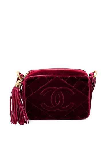 CHANEL Pre-Owned 1991 CC velvet vanity bag - Red