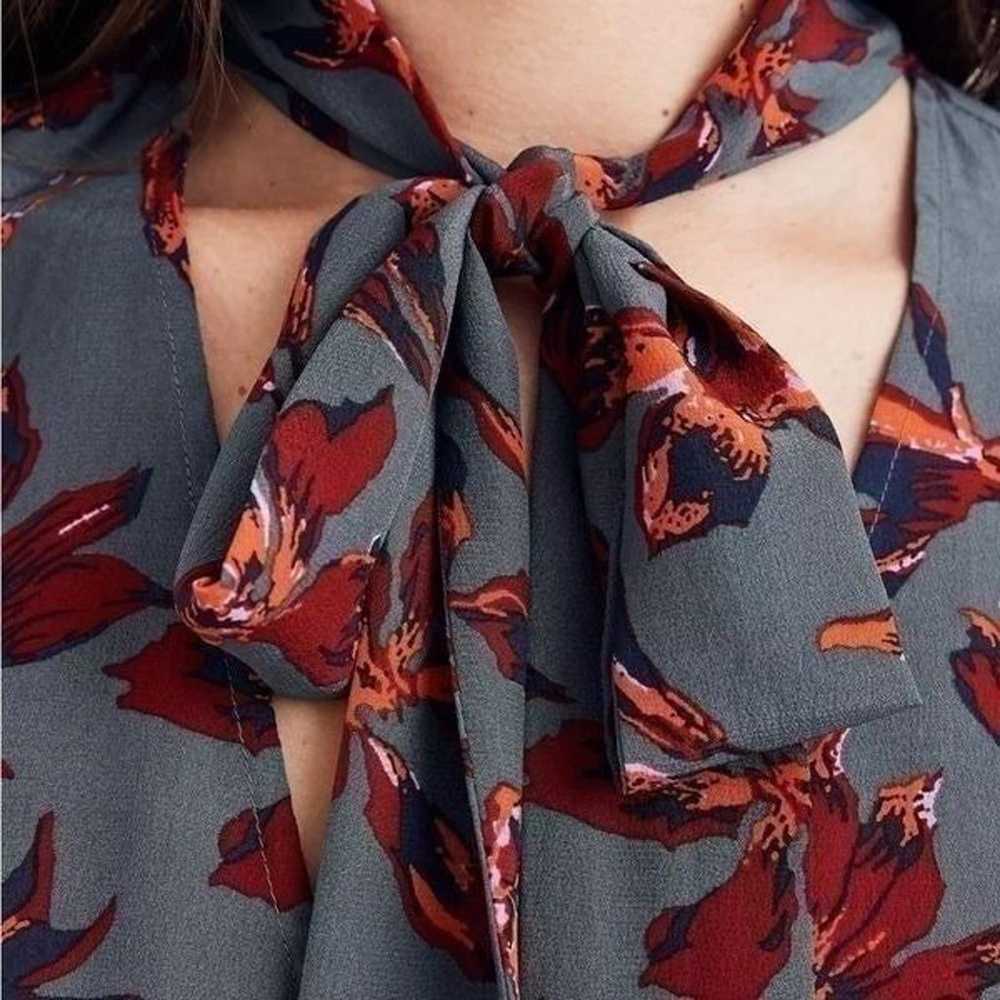 Madewell Silk Tie-Neck Wrap Top in Winter Orchid - image 4