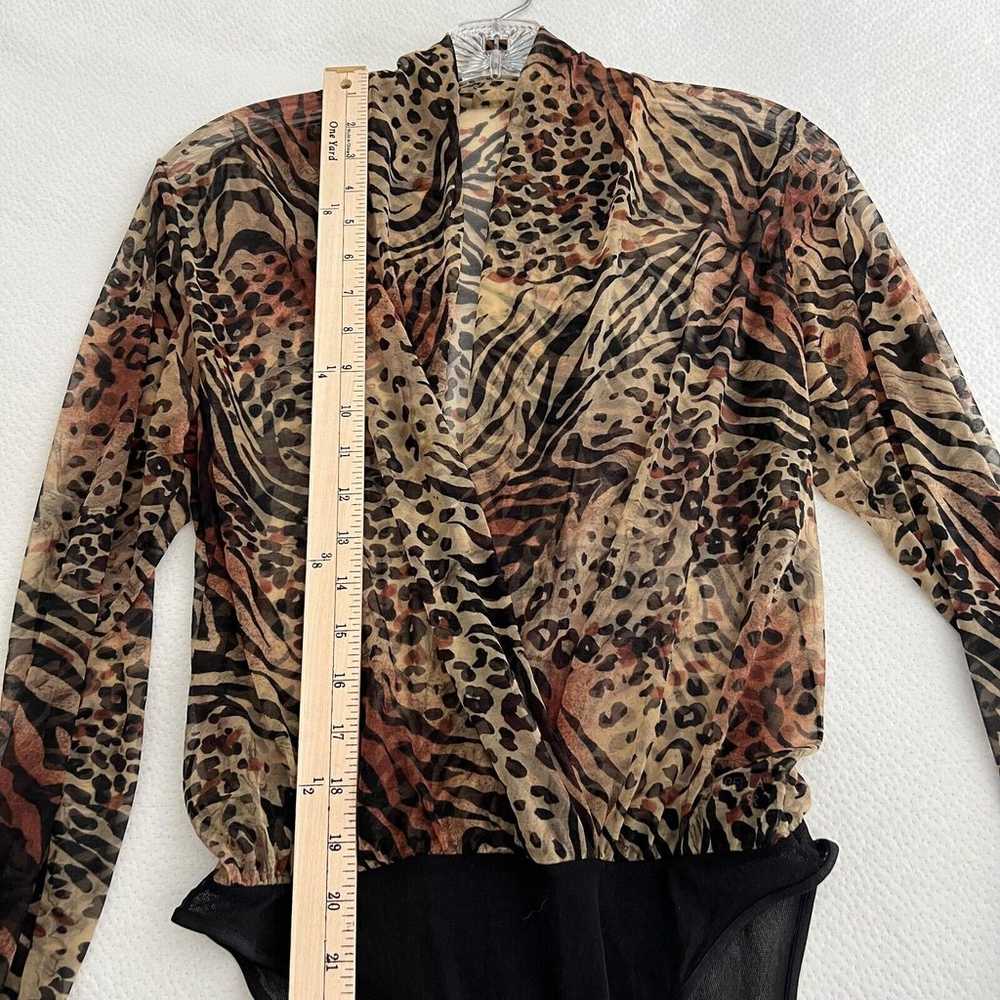 Vintage Cosabella Bodysuit Womens Brown Leopard P… - image 3