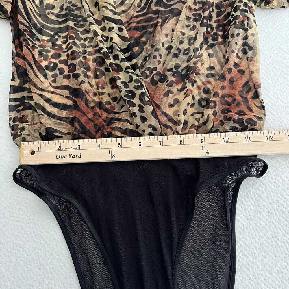 Vintage Cosabella Bodysuit Womens Brown Leopard P… - image 4