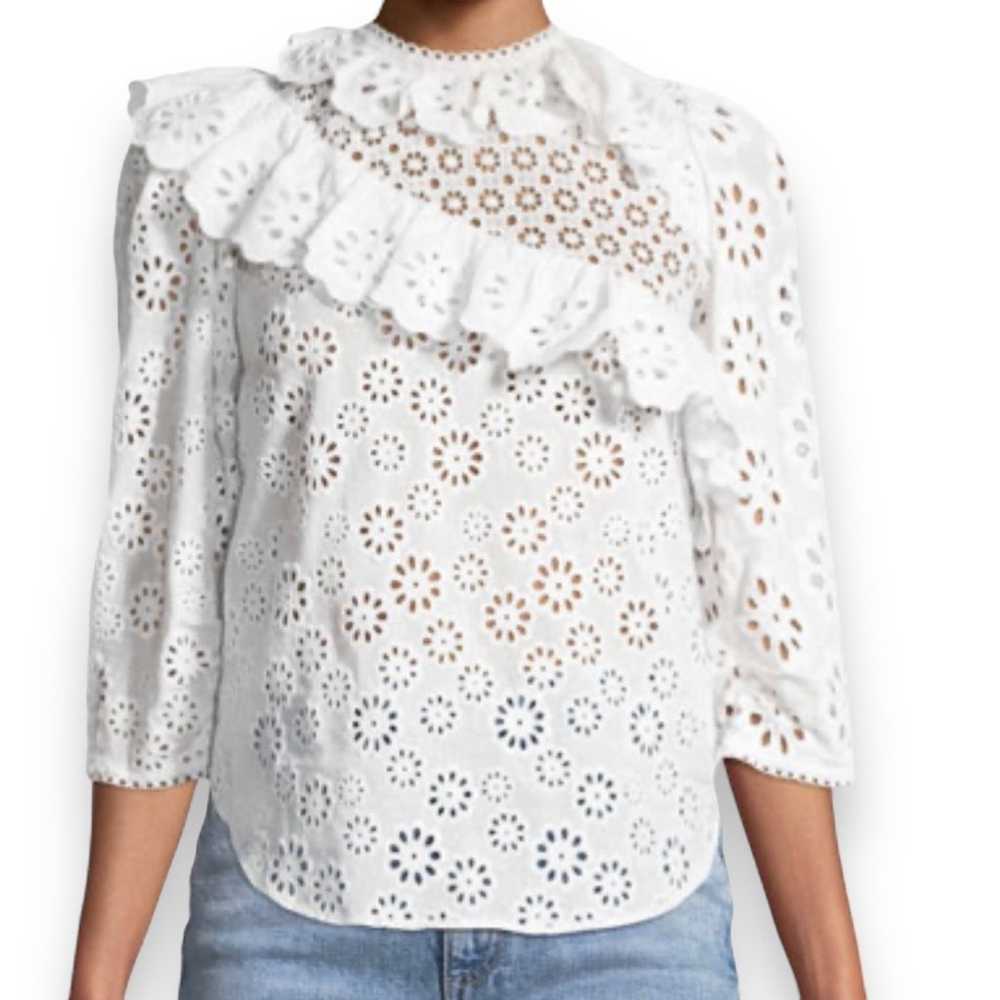 Sea New York Edie Eyelet lace 3/4 sleeve top - image 1