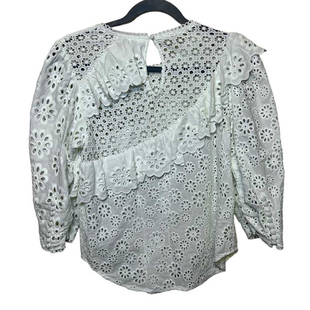 Sea New York Edie Eyelet lace 3/4 sleeve top - image 8