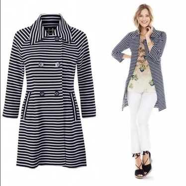 CAbi Navy and White Striped Maritime Trench Size M