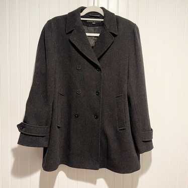 Anne Klein Dark Gray Wool Peacoat Jacket Size 6 - image 1