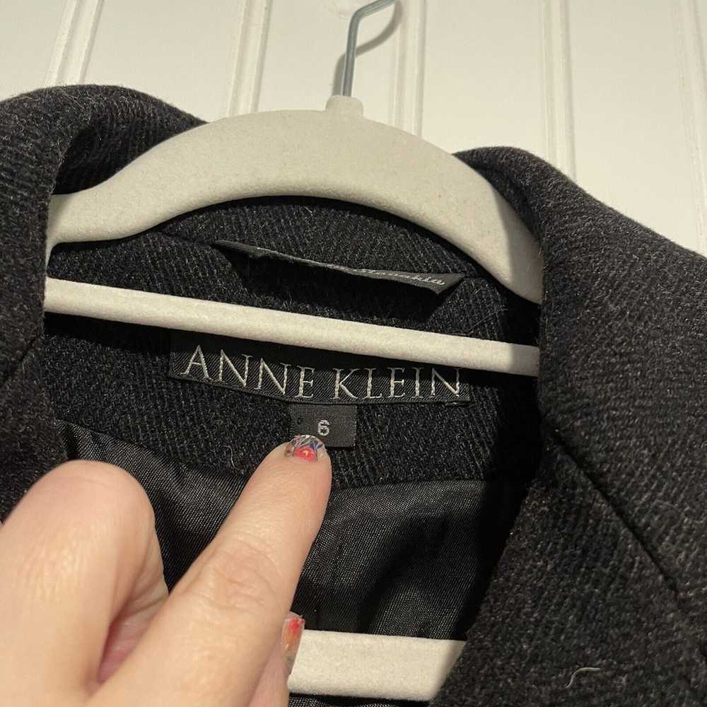 Anne Klein Dark Gray Wool Peacoat Jacket Size 6 - image 4