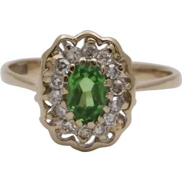 Vintage Italian Peridot Diamonds 18K Yellow Gold R