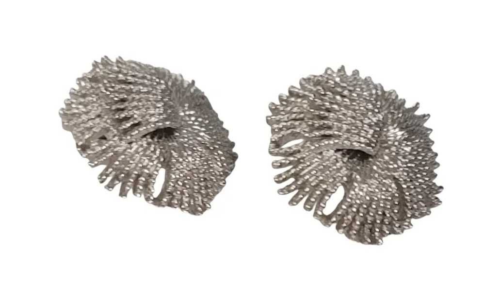 Monet Silver Tone Starburst Cordelia Clip-On Earr… - image 2