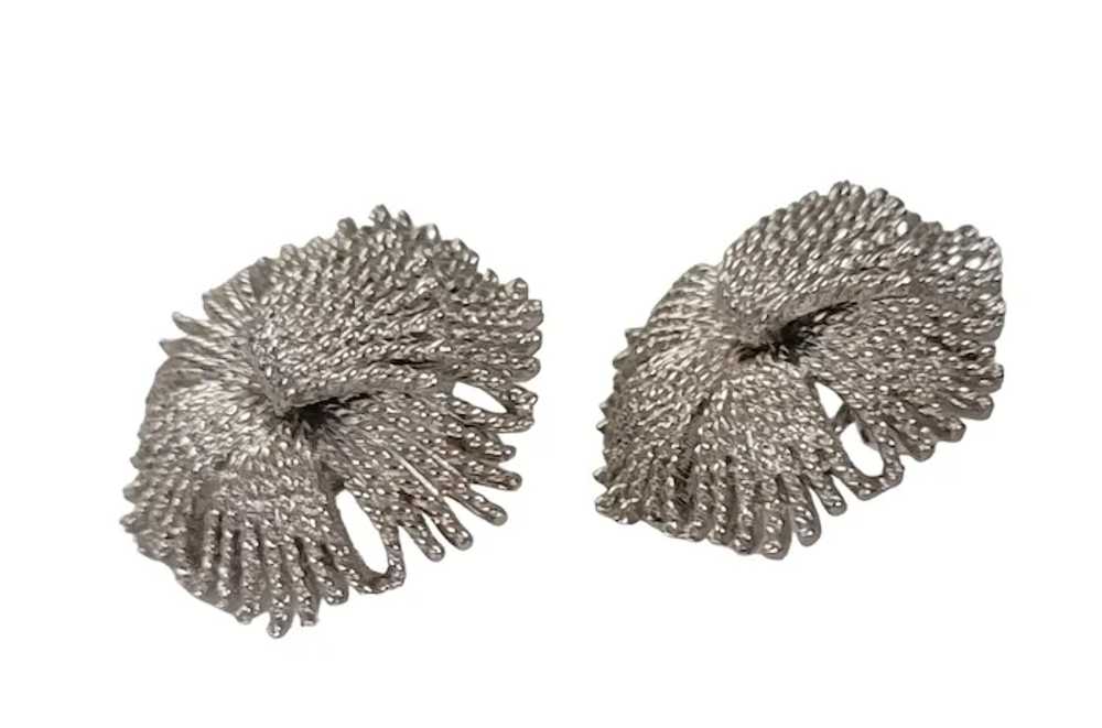 Monet Silver Tone Starburst Cordelia Clip-On Earr… - image 3