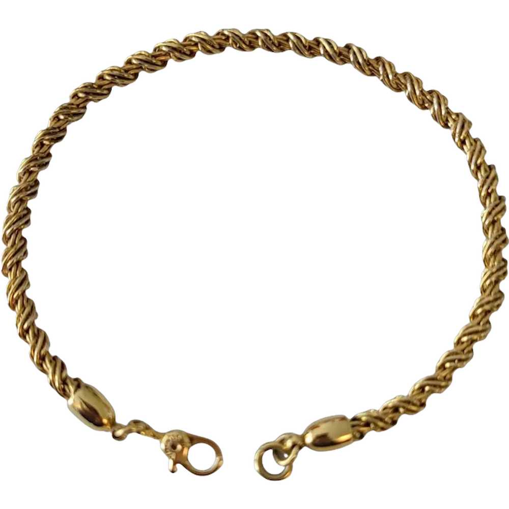 Monet Vintage Gold Tone Sister Clasp Chain Bracel… - image 1