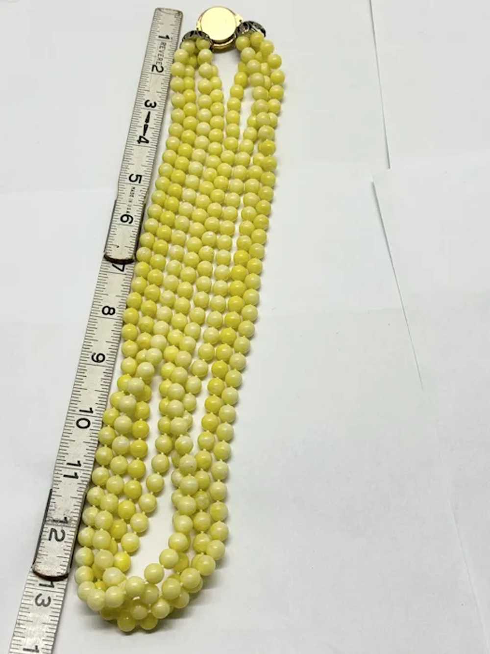 Vintage yellow multi strand necklace - image 5