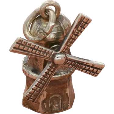 Sterling Silver Vintage 3D Windmill (Spins) Charm