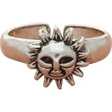 Sterling Silver Celestial Sun Toe Ring Size 2.5 - image 1