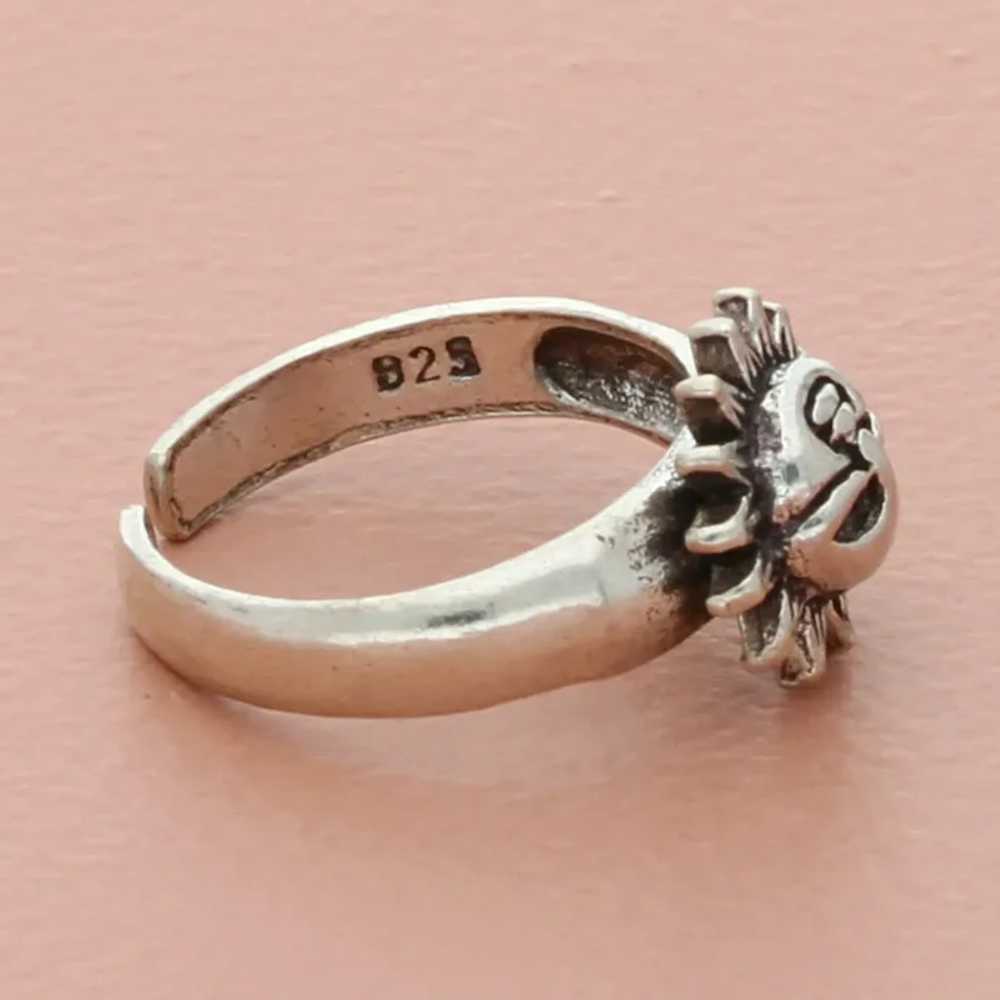 Sterling Silver Celestial Sun Toe Ring Size 2.5 - image 3