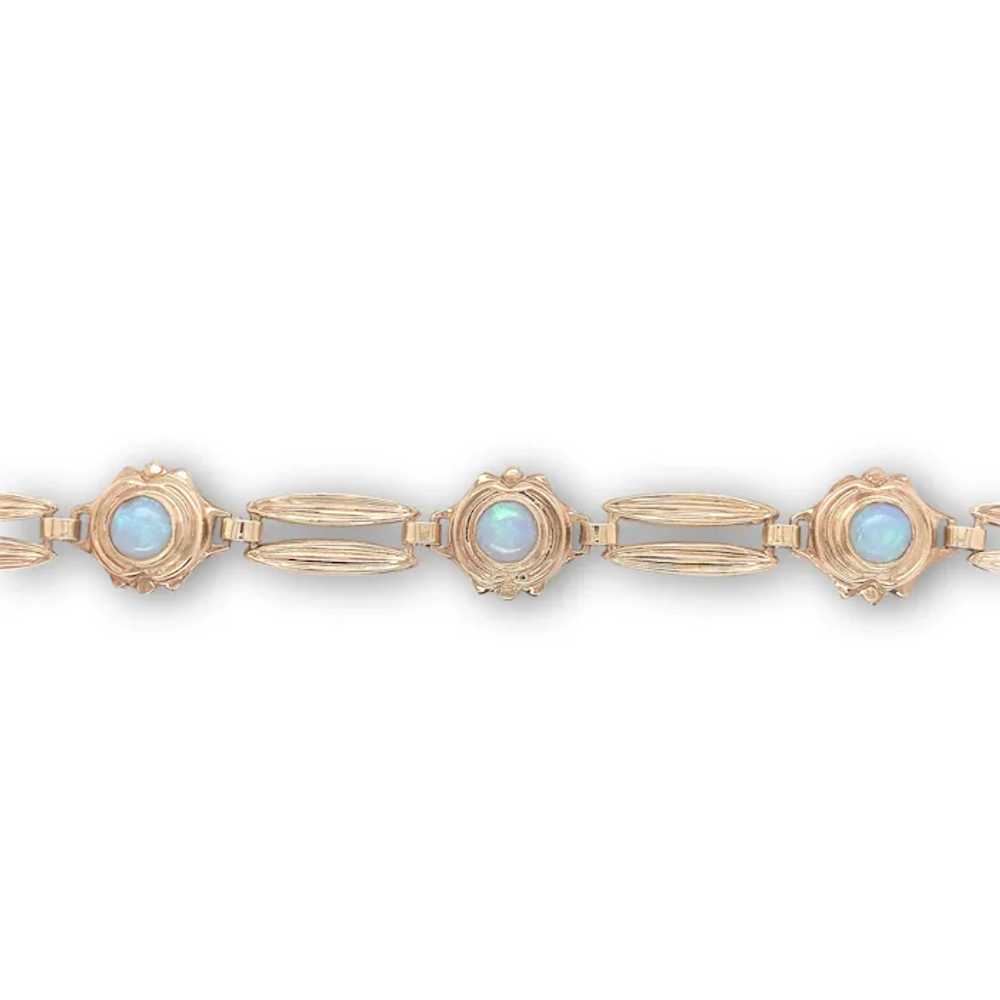 Vintage 10K Rosey Yellow Gold Bracelet with Three… - image 3