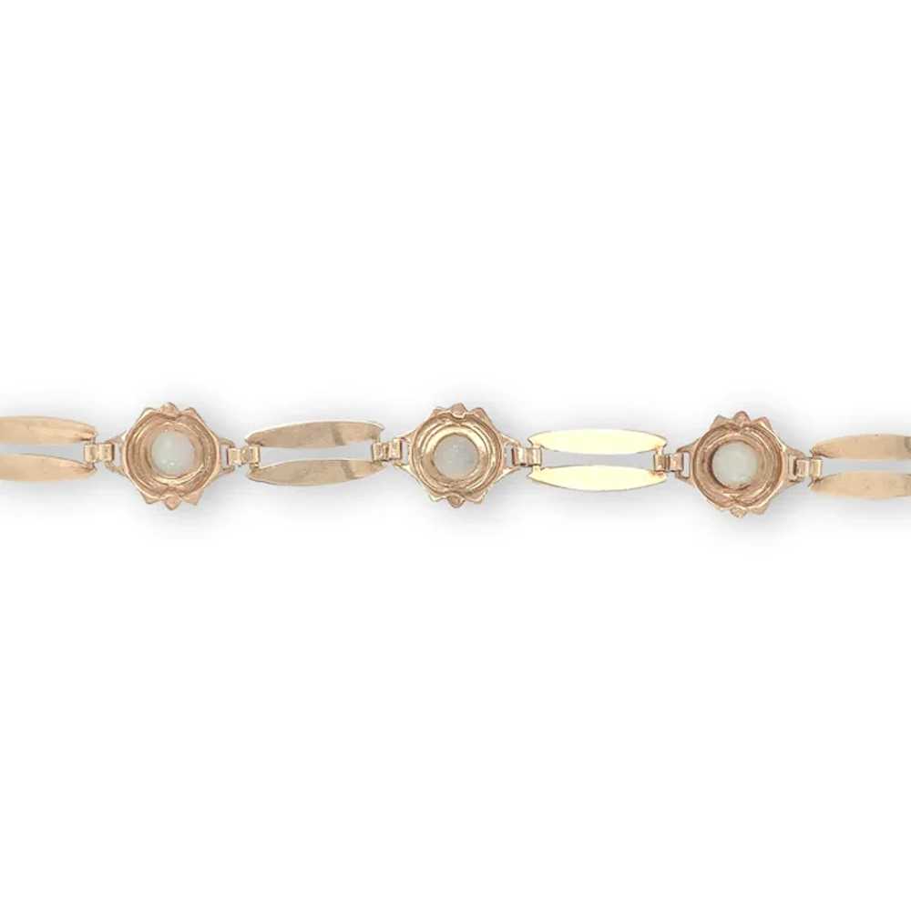 Vintage 10K Rosey Yellow Gold Bracelet with Three… - image 4