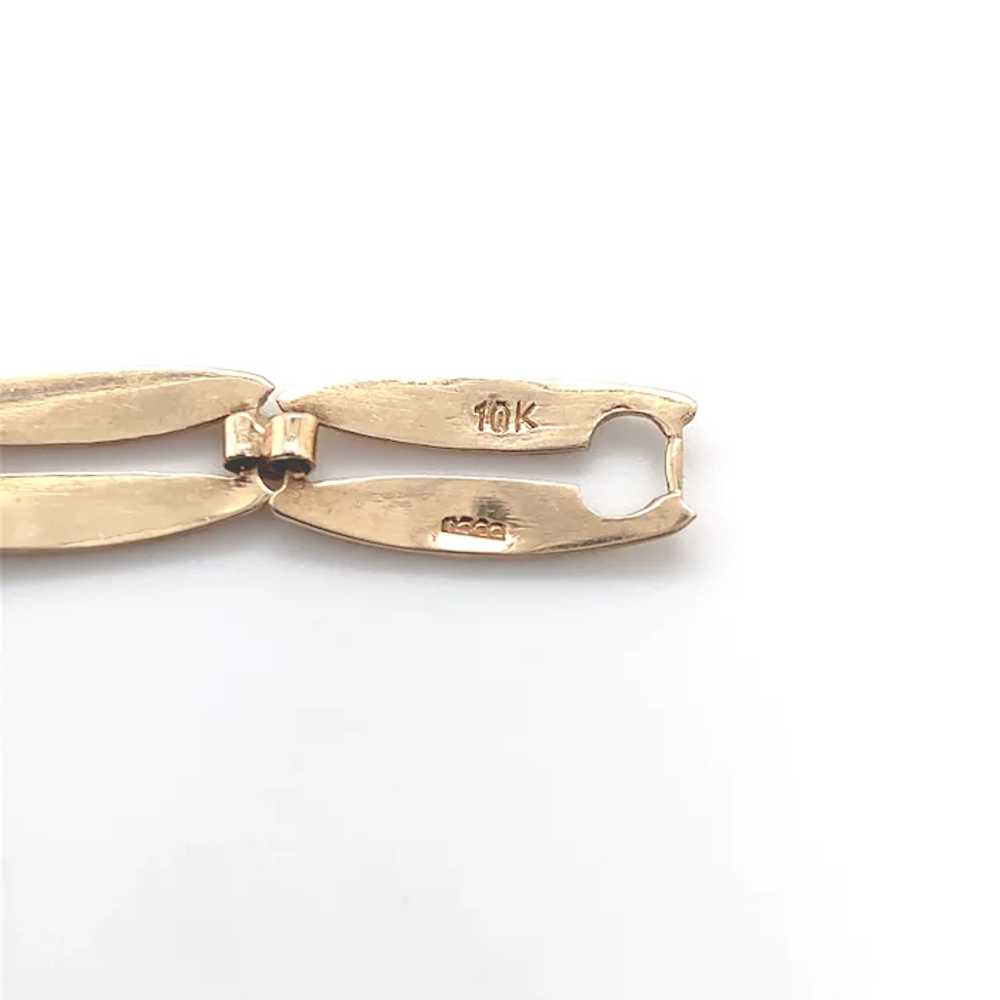 Vintage 10K Rosey Yellow Gold Bracelet with Three… - image 8