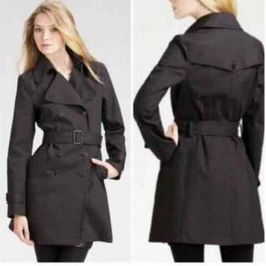Theory Daye Black Double Breasted Trench Coat - Si