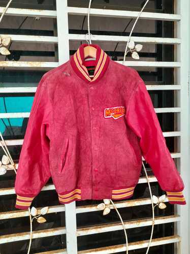 Leather Jacket × Mcgregor × Varsity Jacket 🔥Vtg M