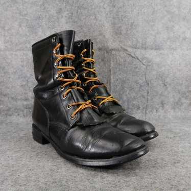 Justin Shoes Women 7.5 Boots Western Lace Up Roper