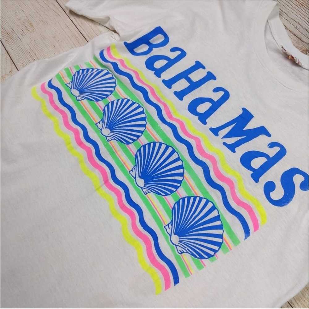 VTG 80's Bahamas Souvenir Cotton T-Shirt Golden A… - image 2