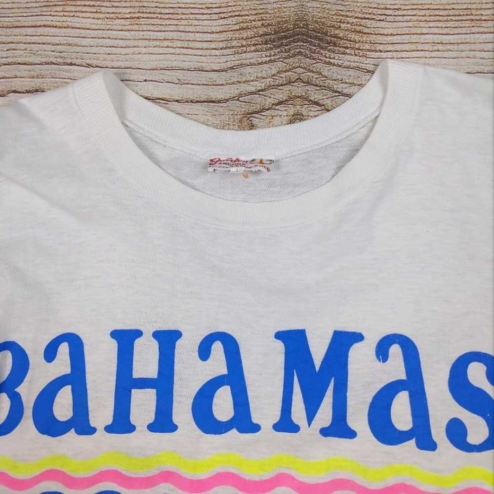 VTG 80's Bahamas Souvenir Cotton T-Shirt Golden A… - image 3