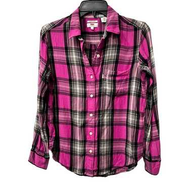 Levi’s vintage hot pink black and gray flannel XS