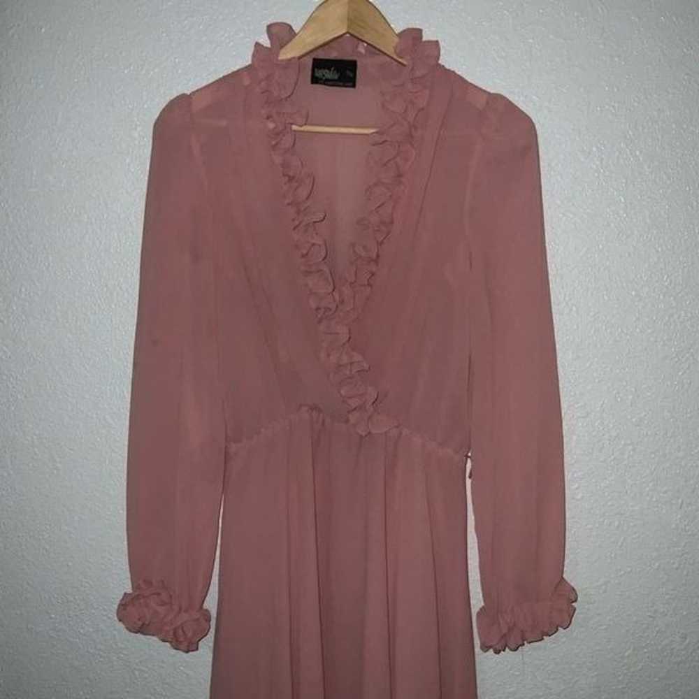 Ursula Of Switzerland Pink Mauve Ruffled Dress - image 2