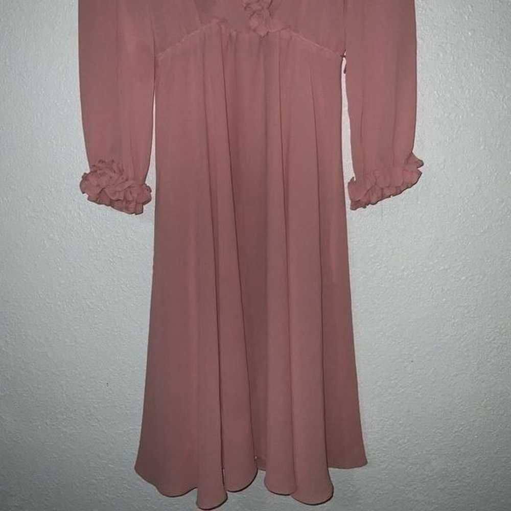 Ursula Of Switzerland Pink Mauve Ruffled Dress - image 3