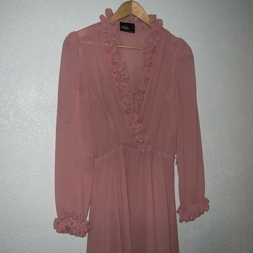 Ursula Of Switzerland Pink Mauve Ruffled Dress - image 4