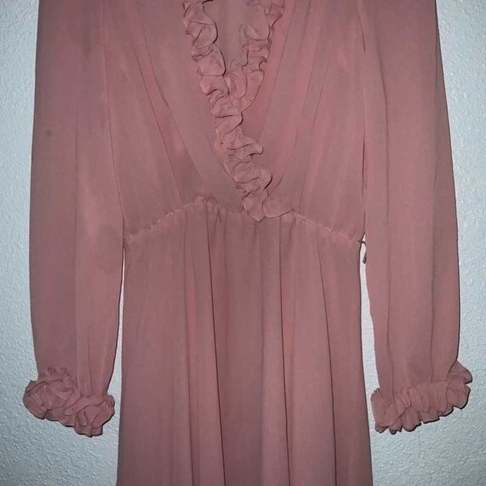 Ursula Of Switzerland Pink Mauve Ruffled Dress - image 5