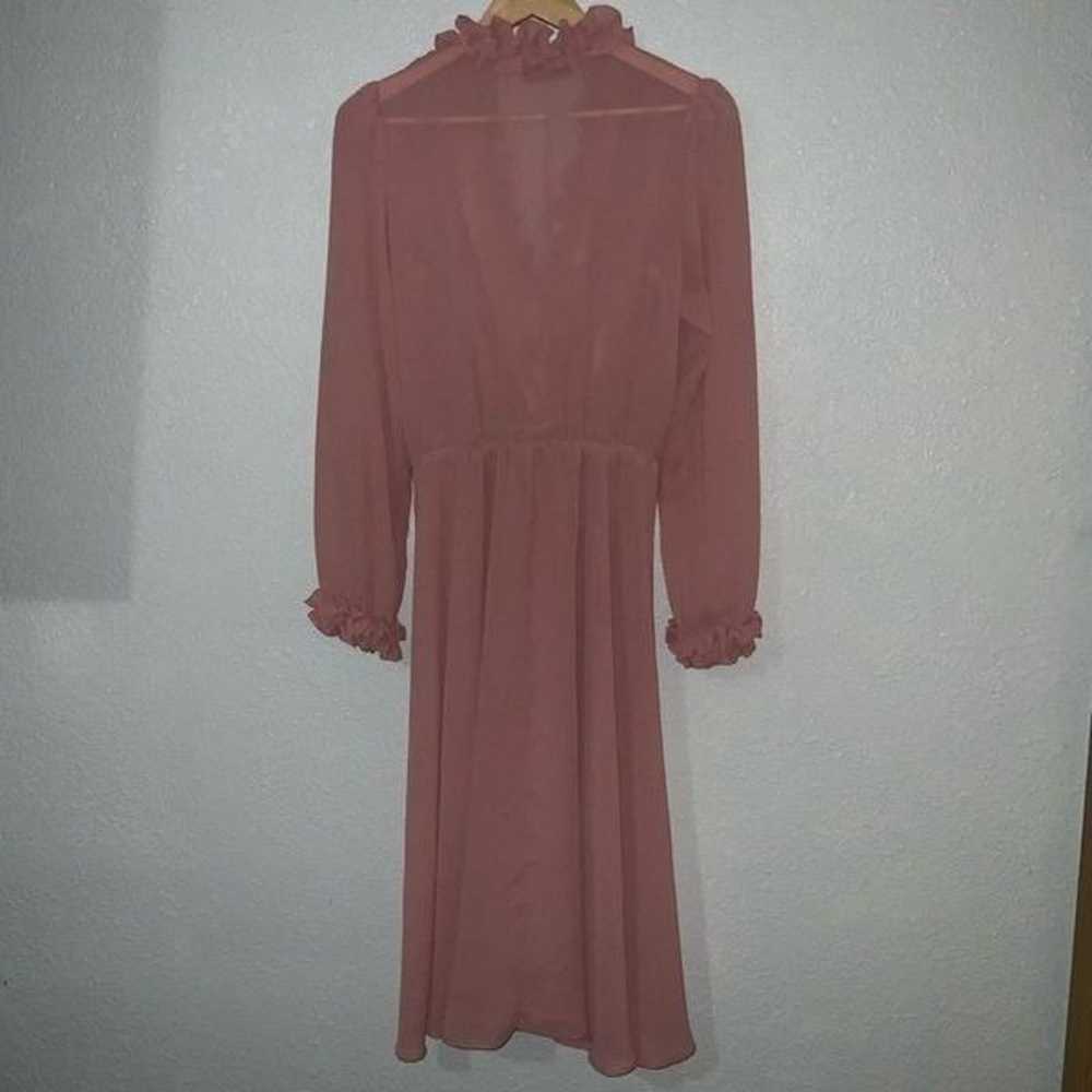 Ursula Of Switzerland Pink Mauve Ruffled Dress - image 7