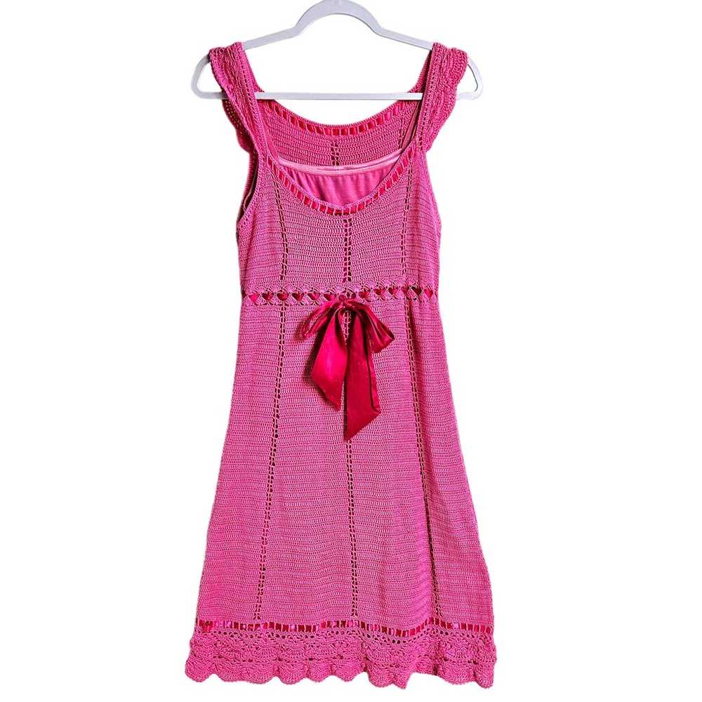 Vintage Lilly Pulitzer Pink Crochet Dress Size M … - image 1