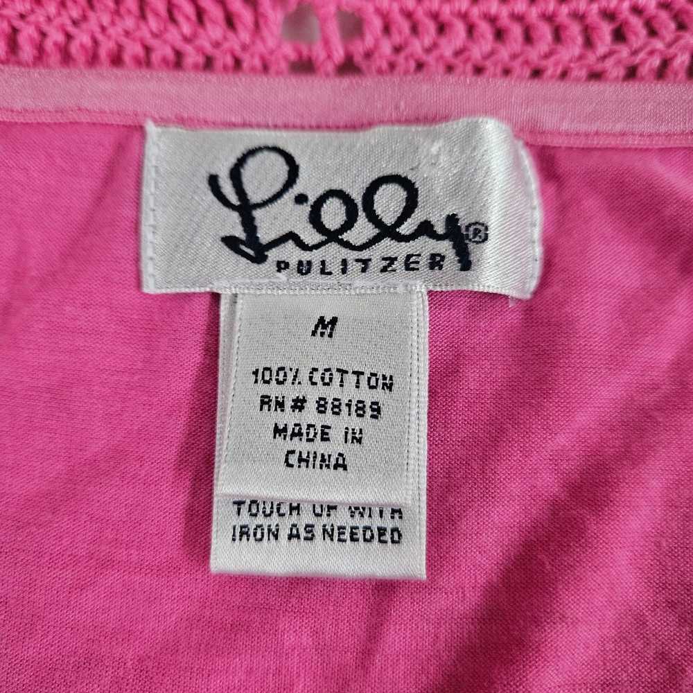 Vintage Lilly Pulitzer Pink Crochet Dress Size M … - image 3