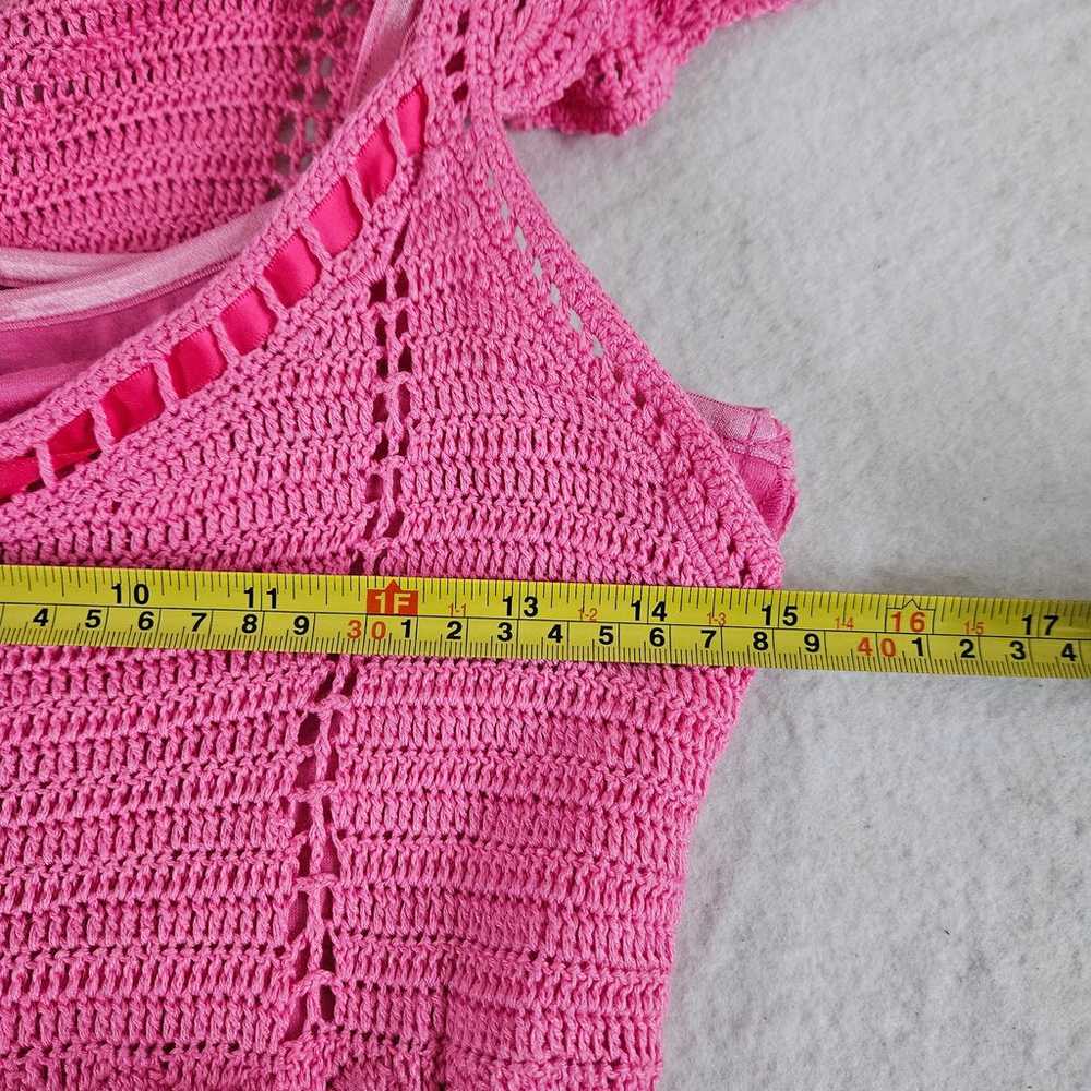 Vintage Lilly Pulitzer Pink Crochet Dress Size M … - image 4
