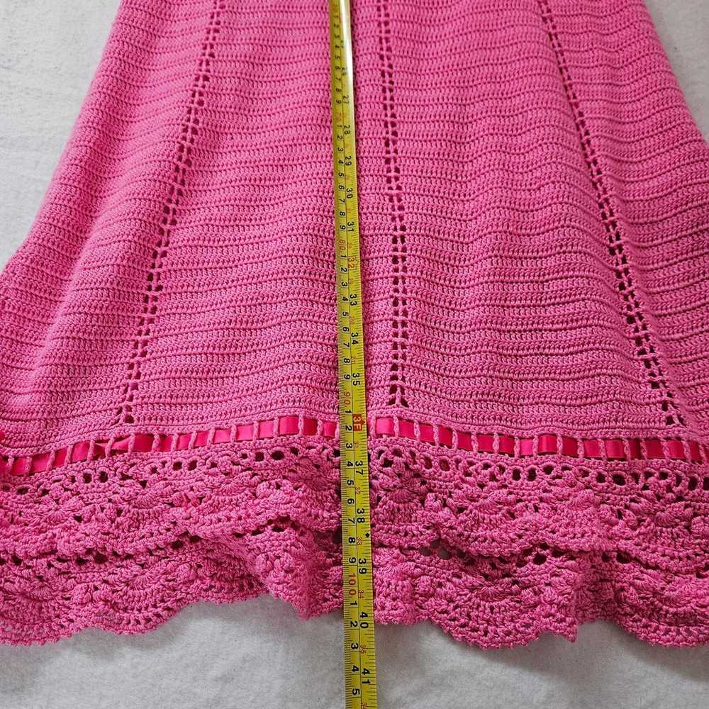 Vintage Lilly Pulitzer Pink Crochet Dress Size M … - image 5
