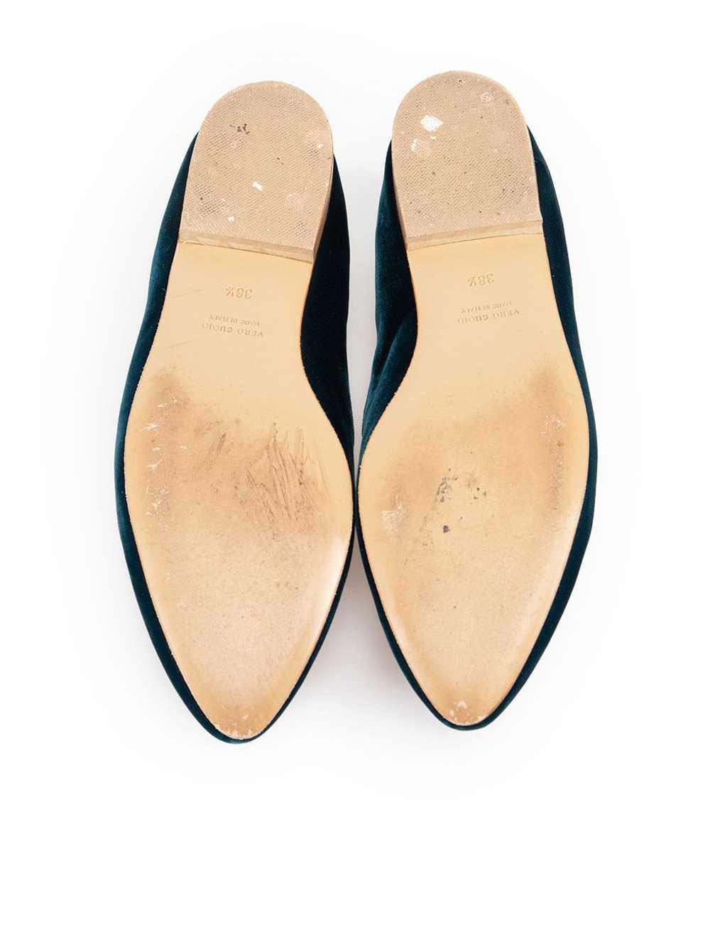 Le Monde Beryl Teal Blue Velvet Loafers - image 4