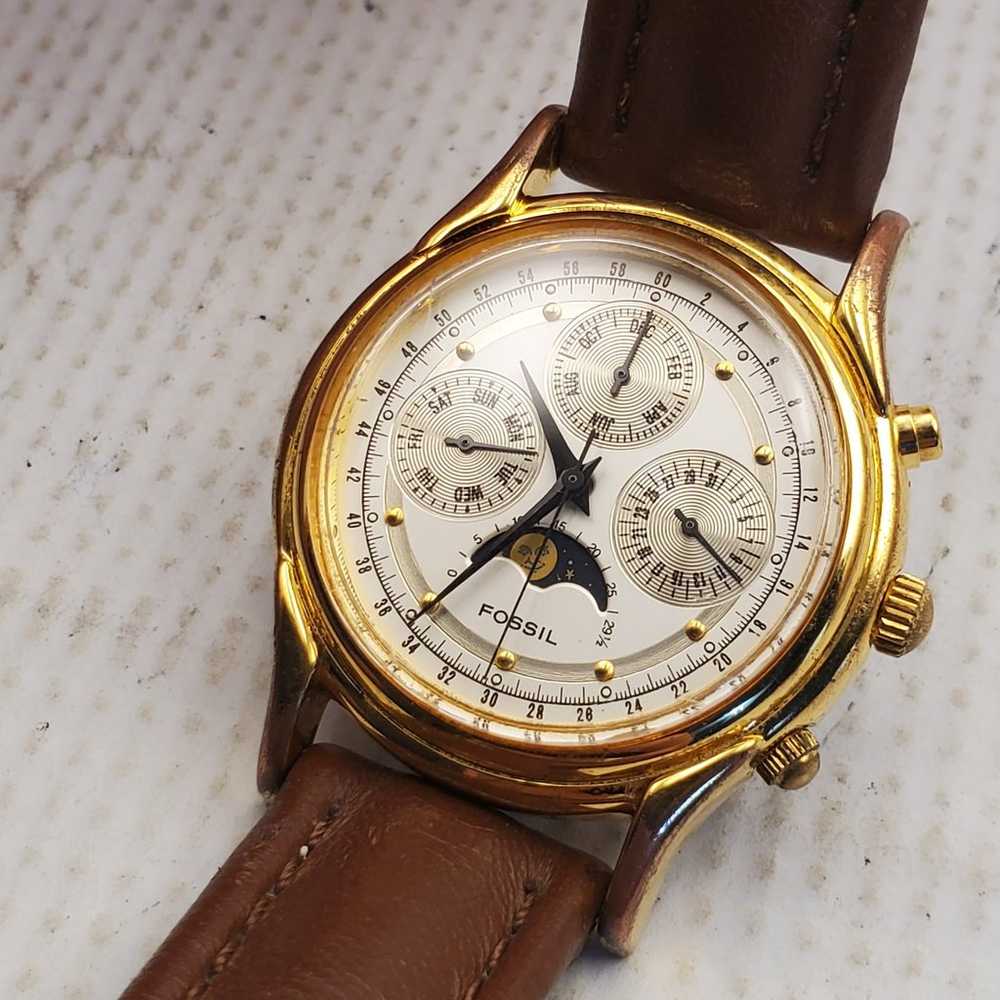 Rare Vintage Fossil TG-4012 Moon Phase QUARTZ JAP… - image 5