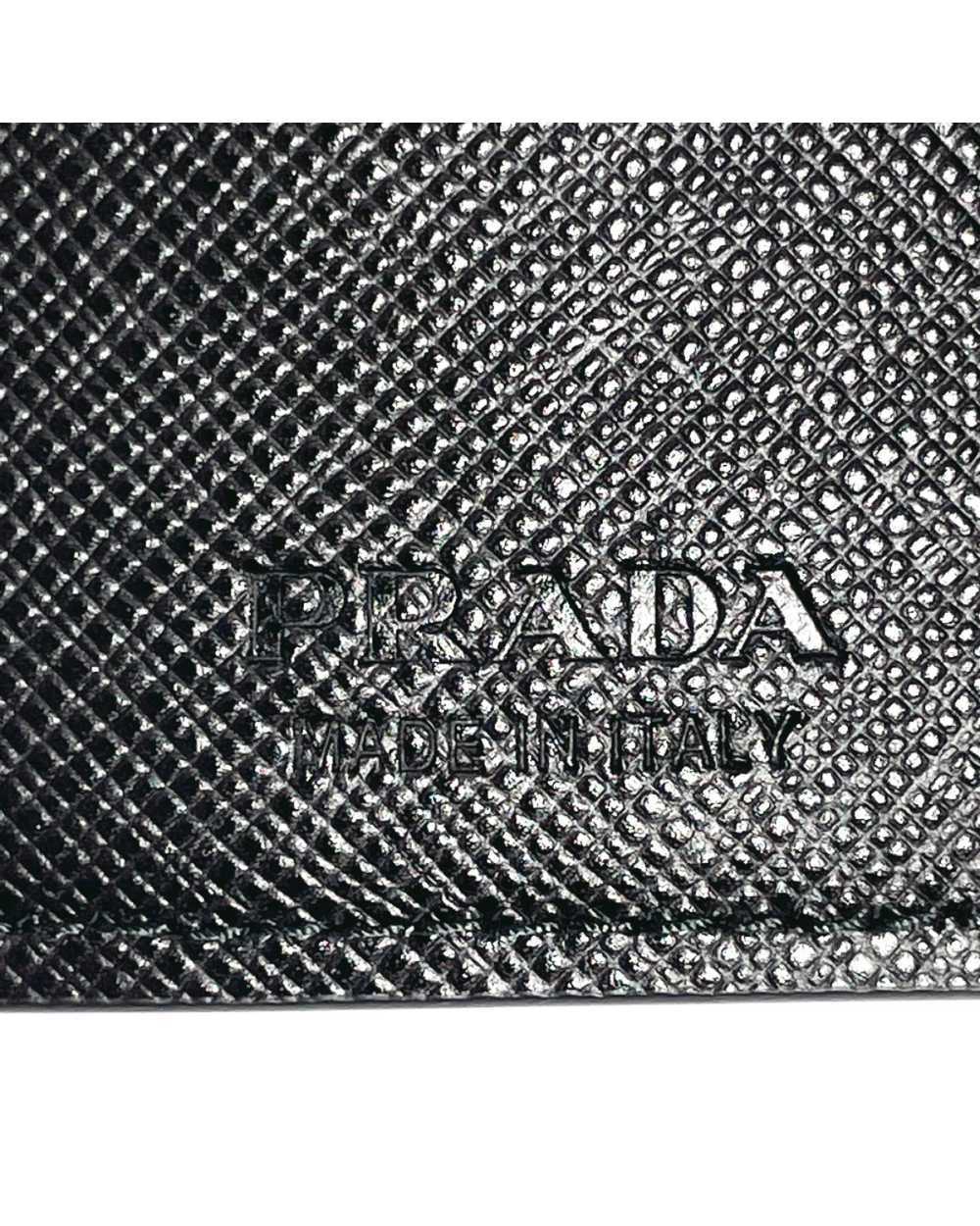 Prada Black Leather Trifold Wallet with Textured … - image 10