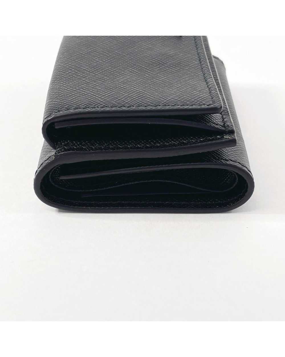Prada Black Leather Trifold Wallet with Textured … - image 5
