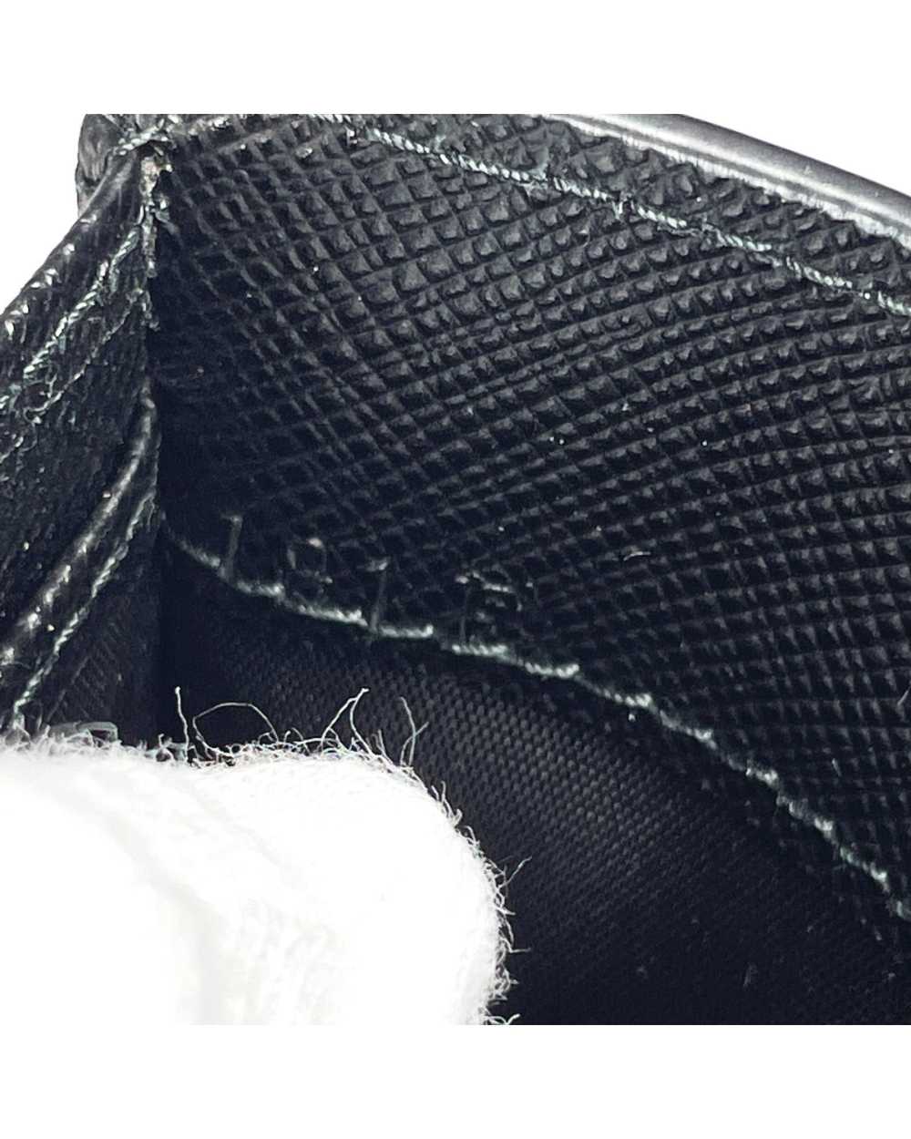 Prada Black Leather Trifold Wallet with Textured … - image 9