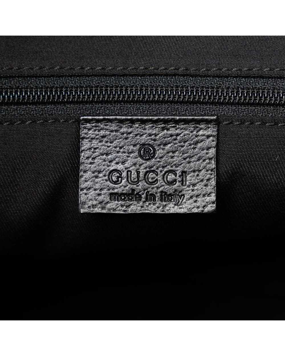 Gucci Canvas Shoulder Bag with Leather Trim and M… - image 6