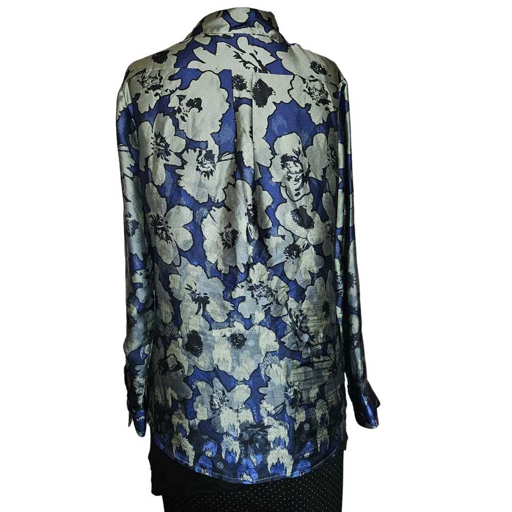 Banana Republic Floral Satin Long Sleeve Blouse S… - image 2