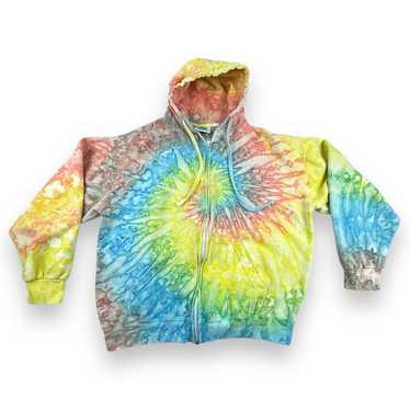 Vintage Colortone Sweater Adult LARGE Rainbow Spi… - image 1