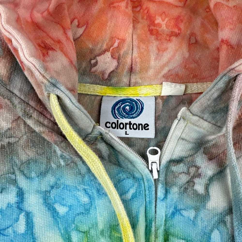 Vintage Colortone Sweater Adult LARGE Rainbow Spi… - image 2