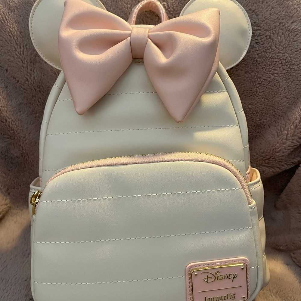 Loungefly Minnie Pink Tonal Puff Mini Backpack - image 1