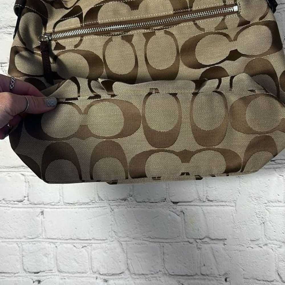 Coach Brown Signature Canvas Purse Handbag Should… - image 6