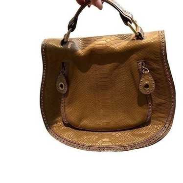REBECCA MINKOFF Vanity Saddle faux snakeskin purse
