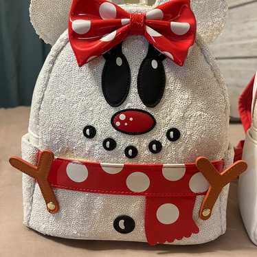 Loungefly Minnie Mouse Sequin Snowman bag & wallet