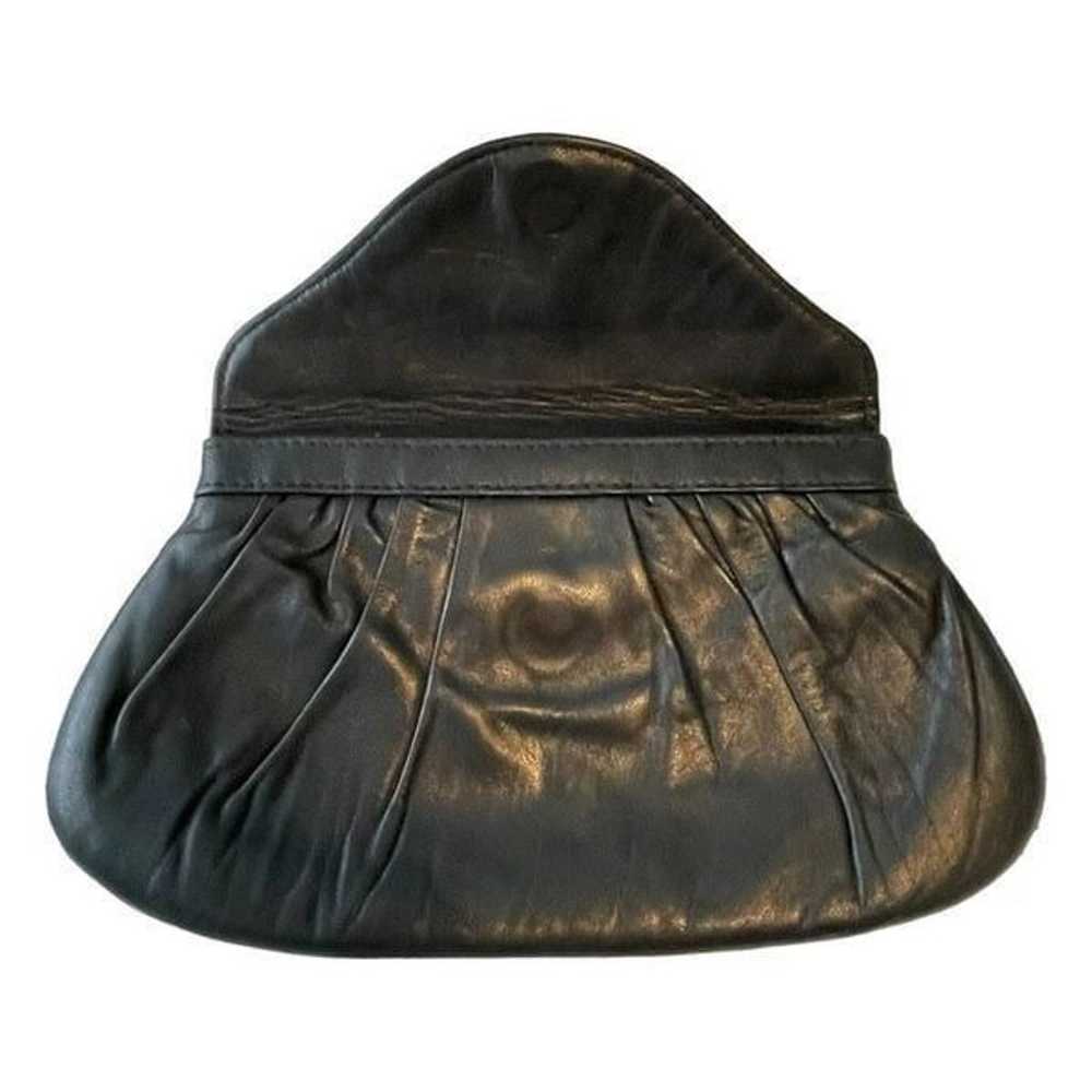 Vintage Lauren Merkin Bag Black Leather Envelope … - image 3