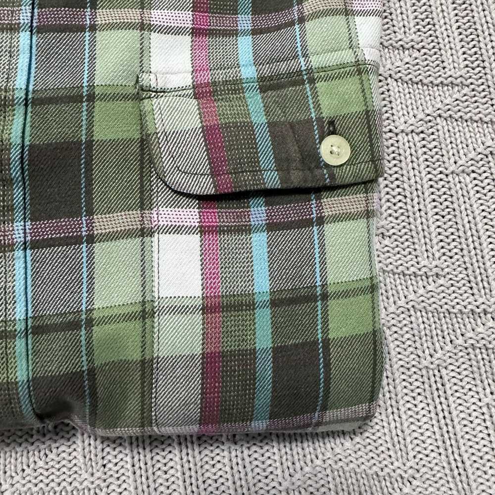 Chaps Chaps green plaid flannel button down - image 4